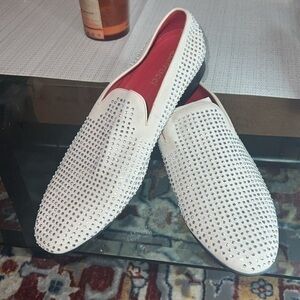 Carrucci suede with beautiful crystals blue bottoms shoes size13,